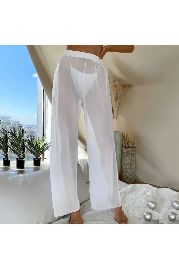 White Swim Basics Plain Cover Up Pants