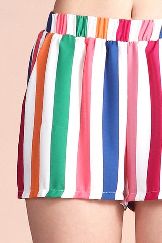 Rainbow Stripe Pocket Shorts