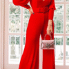 Red Belted Jumpsuit