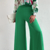 Green Print Shirt & Wide Leg Pants