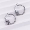 Pleated Stainless Steel Knot Hoop Earrings