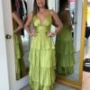 Lime Party Maxi Dress