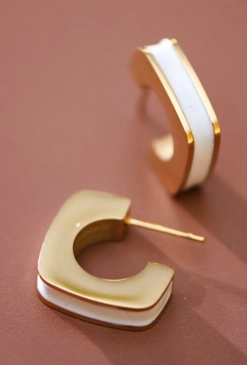 Aretes de Acero Inoxidable Chapados en Oro de 18K y Antideslustre