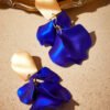 Blue Andkiss Petal Drop Earrings