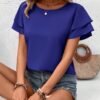 Royal Blue Ruffle Blouse