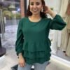 3ac1cbf1-d5a0-4c59-ae92-ae240a3be421.jpg Huntergreen Ruffle Blouse
