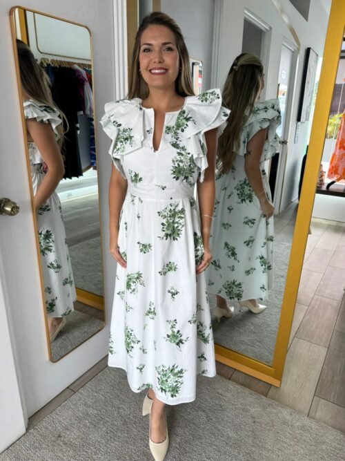 Ria Floral Santana Tie Back Midi Dress