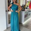 Teal On SHoulder Maxi Dress