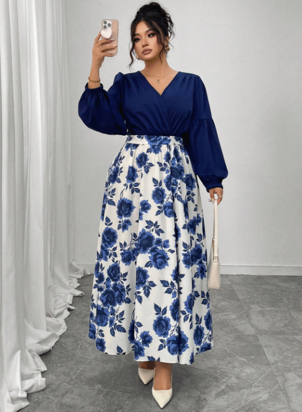 Floral Print Woven Vintage Elegant Maxi Dress