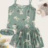 Rabbit Print Polka Dot Cami PJ Set With Eye Cover