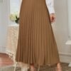 6e0febef-9864-4325-84ad-f25d1487980e.jpeg Camel D-ring Pleated Skirt