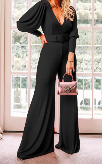 Black Belted Jumpsuit