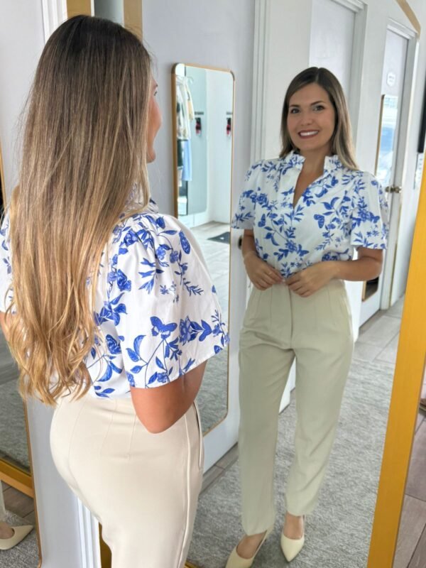 Leya Floral Inaya Split Neck Top