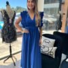 Royal Blue V Neck Maxi Dress