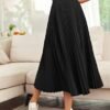 Black Mulvari High Waist Solid Pleated Skirt