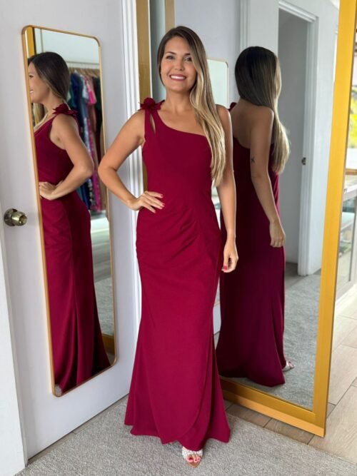 7e14dc52-28f9-4b4f-8e33-bcdff60b9814.jpg Wine One Off Shoulder Flower Maxi Dress