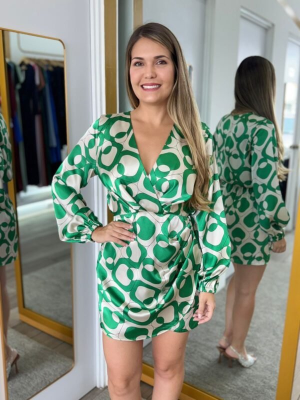 Green Satin Mini Dress