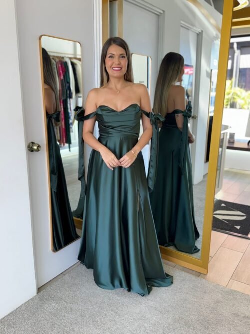 899ab34f-b61d-4bfb-b67f-4e89c5118023.jpeg Olive Shoulder Leg Slit Satin Maxi Dress