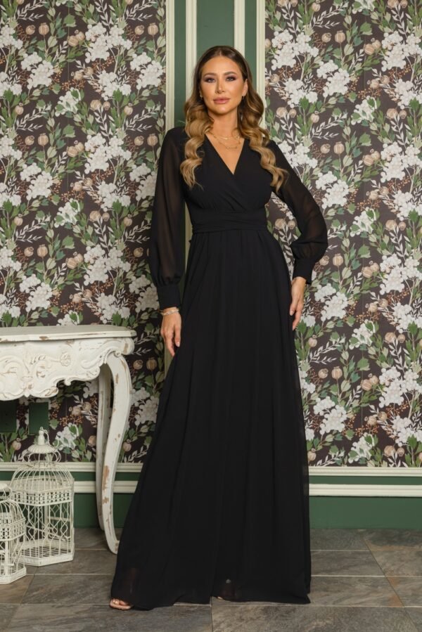 Black Bishop Sleeve Maxi Dress