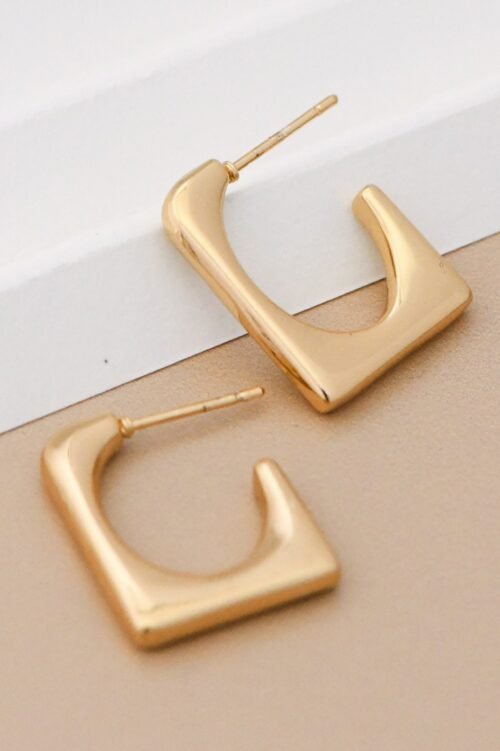 Gold Dipped Non-Tarnish Stainless Steel Hoop Earrings.