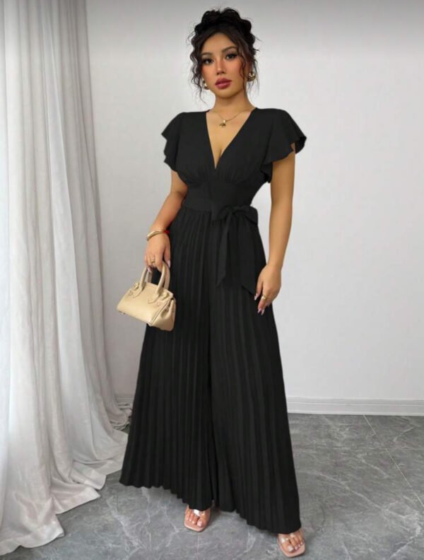 Black V Neck Jumpsuit