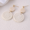White Braided Round Drop Earrings
