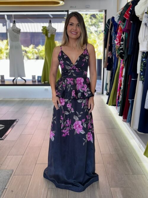 Black Multi Floral Maxi Dress