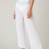 White Solid Sheer Beach Pants