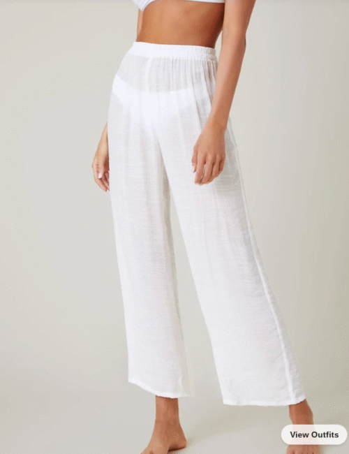 e4f4f794-34ff-4bf0-9564-ed5ca57702de.png White Solid Sheer Beach Pants