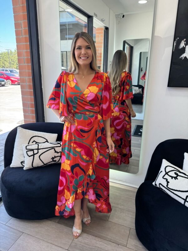 Serene Floral Abelia Maxi Wrap Dress