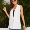 Shawl Collar Sleeveless Blazer